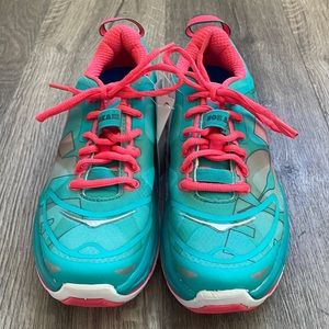 New Women’s Hoka One One Size 7 Malibu Aqua/Neon Pink Running Walking Shoes
